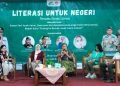 Narasumber talkshow bertajuk Yamuti dan Literasi untuk Negeri terdiri dari sastrawan dan penulis, Kurnia Effendi, Hermawan Aksan, Ratna Ayu Budiarti, dan Windy Martinda, Bandung, Sabtu, 6 Januari 2024/Foto: Doc. Pribadi.