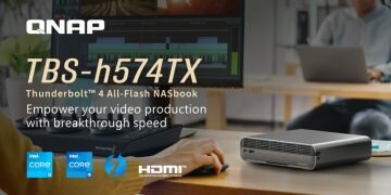 QNAP Merilis NASbook Thunderbolt™ 4 All-Flash – TBS-h574TX Mendukung Produksi Video dengan Kecepatan Tinggi dan SSD M.2 Hot-Swappable