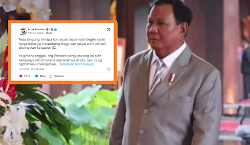 Pantes Prabowo-Gibran Disalahkan Atas Kenaikan Harga Beras