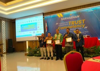 Gathering dan Sarasehan LSP Talenta Wirausaha Nusantara untuk Penguatan Kewirausahaan dan UKM di Indonesia, yang di hadiri oleh Martshudy Khahar, S.E., Deputi Bidang Usaha Mikro Kementrian Koperasi dan UMKM RI, dan NS. Aji Martono, Komisioner Badan Nasional Sertifikasi Profesi (BNSP) di Grya Persada Hotel, Kaliurang - Jogjakarta (9/3/24). (Doc.Ist)